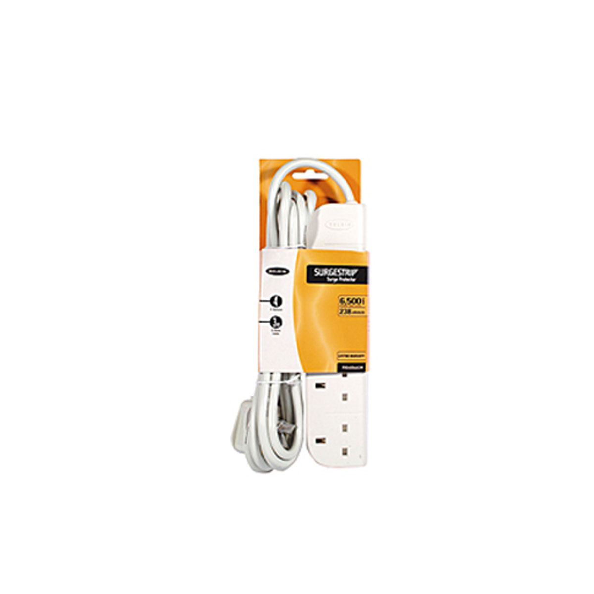 SURGE PROTECTOR EXTENSION CABLE WITH 4 SOCKETS 3M BELKIN CABLE
