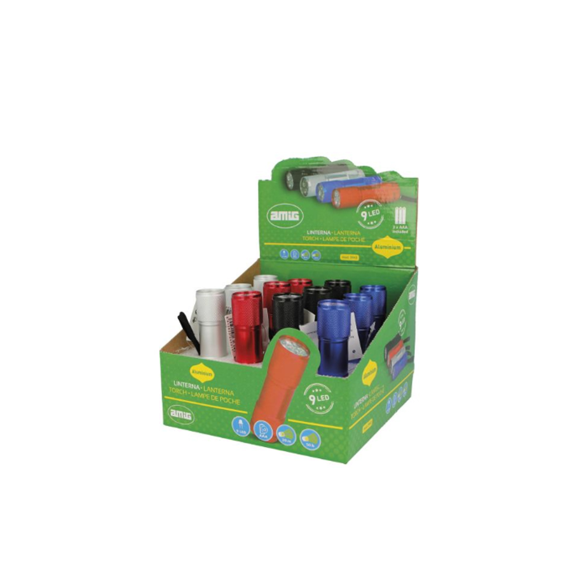 FLASHLIGHT 9 LED 25X87MM MOD.3943