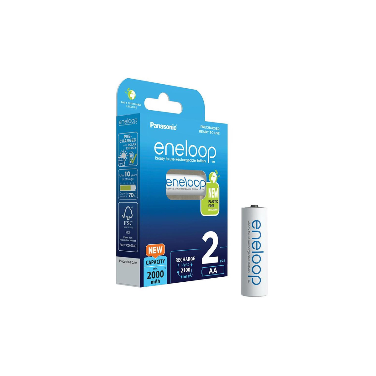 ENELOOP RECHARGEABLE BATTERIES PANASONIC AA 2000MAH 1.2V 2PCS