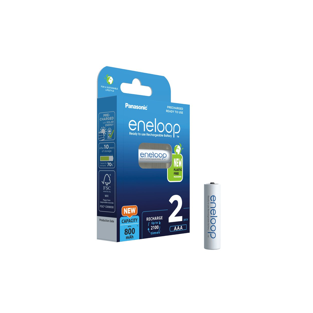 ENELOOP ΕΠΑΝΑΦΟΡΤΙΖΟΜΕΝΕΣ ΜΠΑΤΑΡΙΕΣ PANASONIC AAA 800MAH 1,2V 2ΤΕΜ