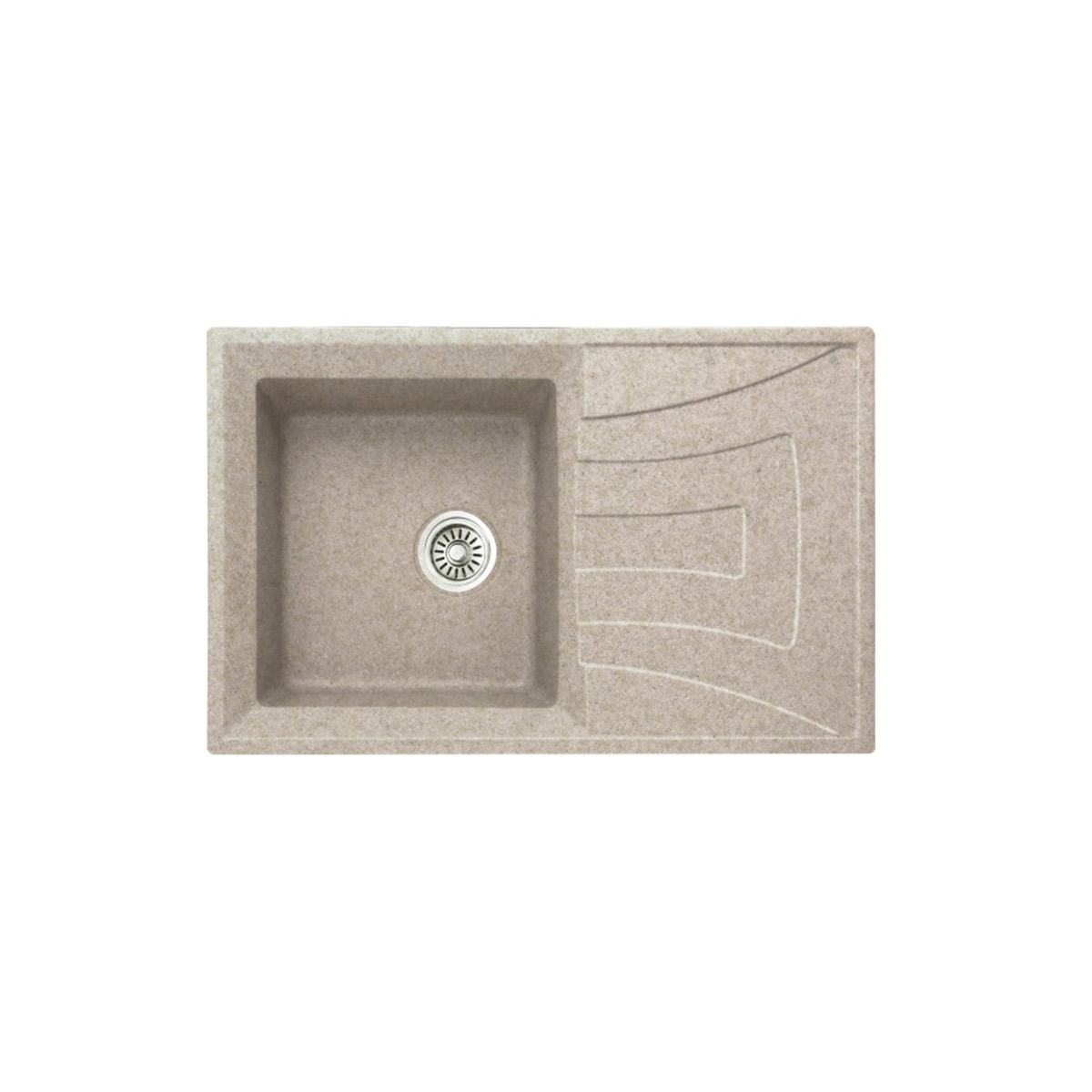 GRANITE SINK SET WITH PIPE 78Χ50Χ20CM 8104