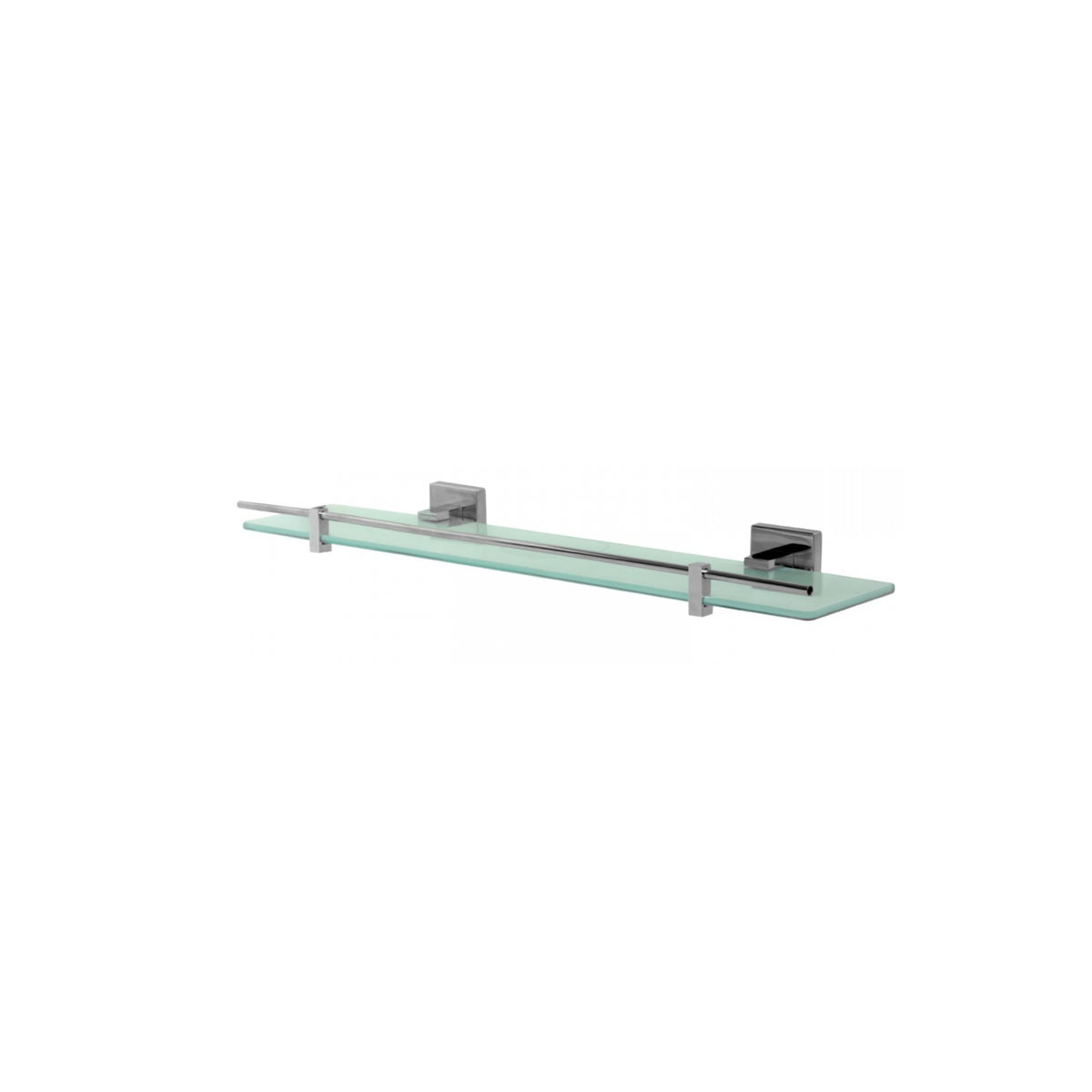 ARCTIC GLASS BATHROOM SHELF WITH SILVER METAL SUPPORT