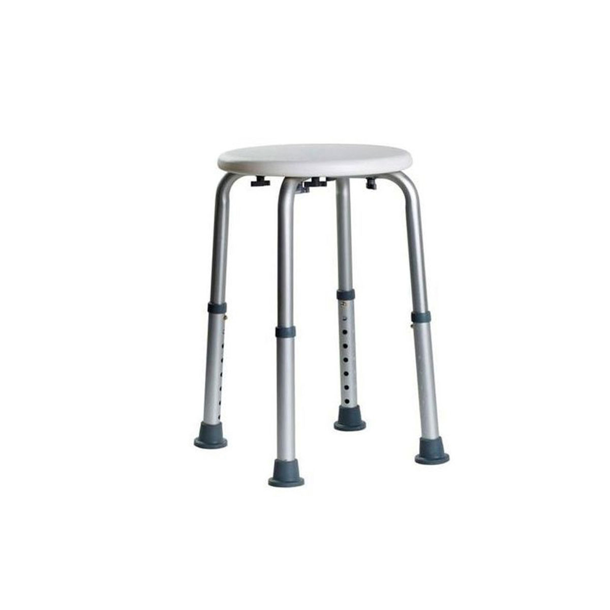PRO WHITE BATHROOM STOOL WITH METAL FEET