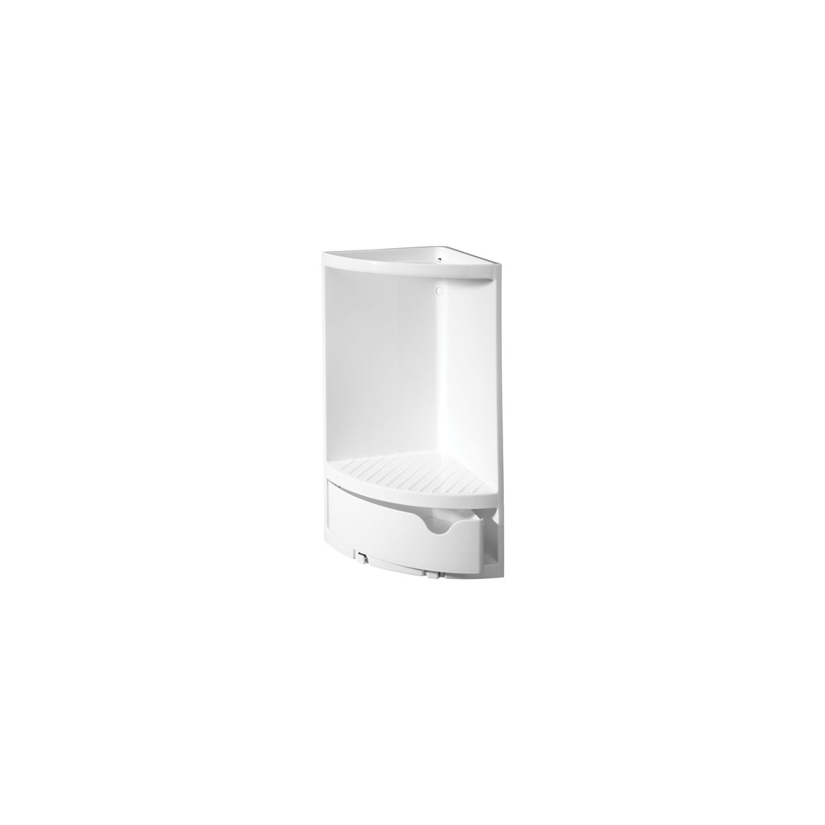 BATHROOM WALL SHELF CORNER WHITE PLASTIC