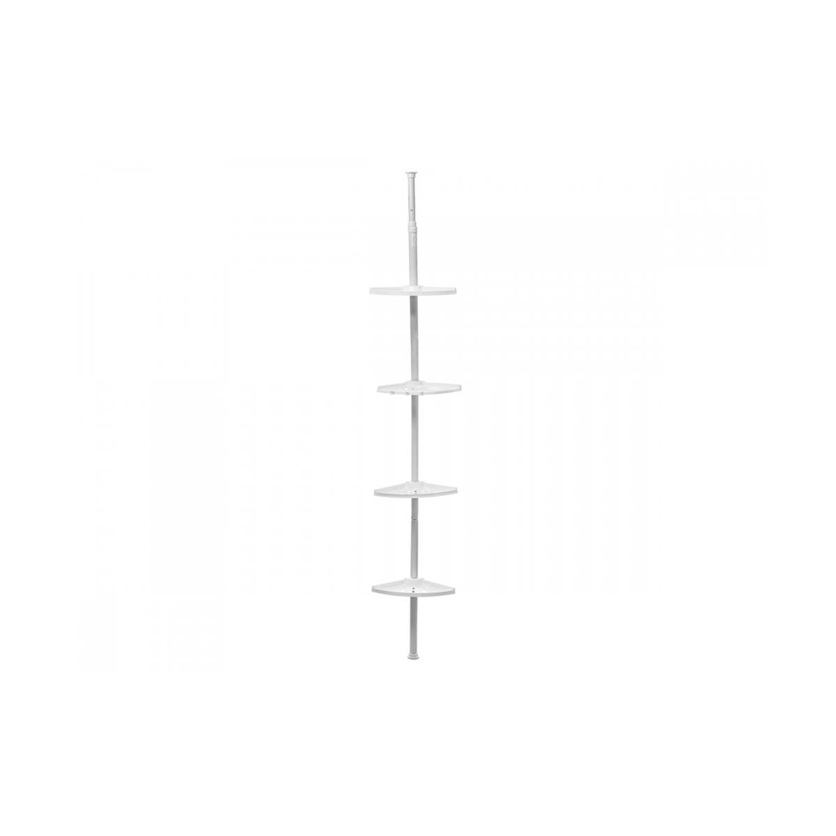 TELESCOPIC ROD WITH BATHROOM SHELVES PLASTIC WHITE