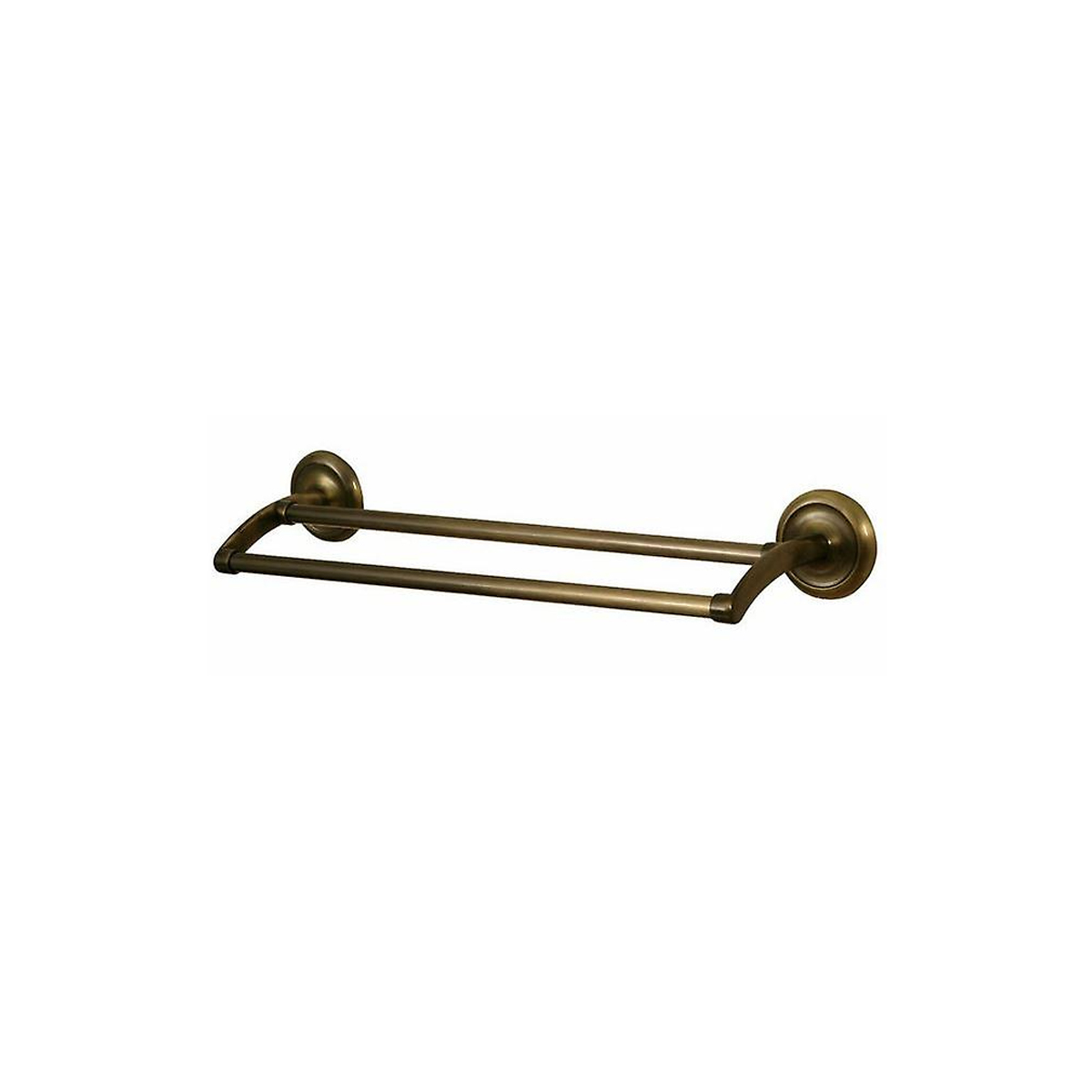 BATHROOM TOWEL RAIL DOUBLE DECO ANTIQUE BRASS