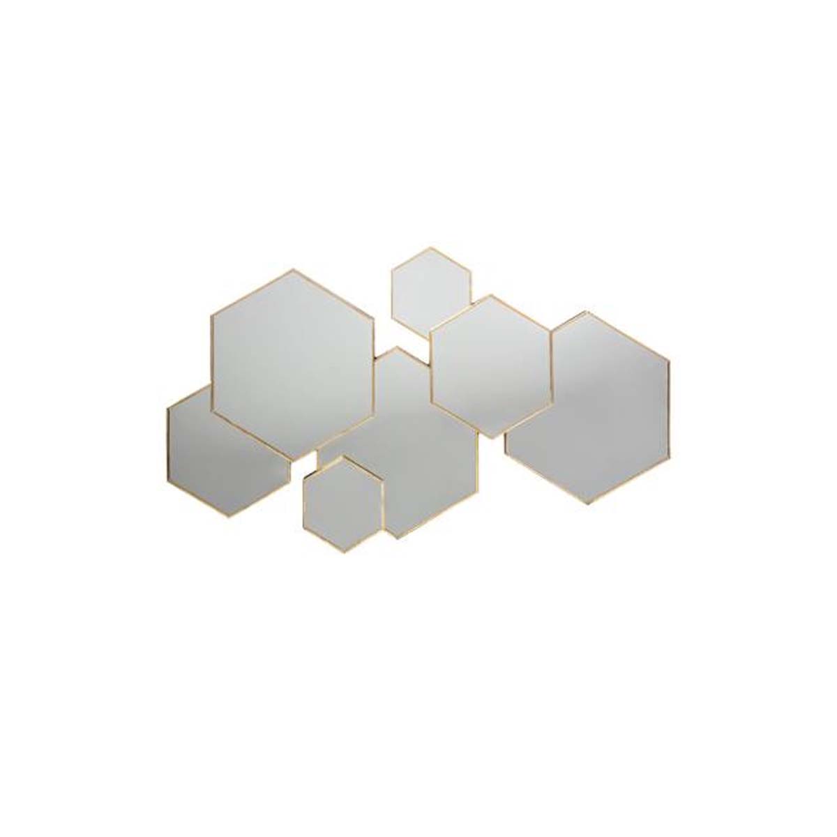 HEXAGON MIRROR 61Χ37CM GOLD