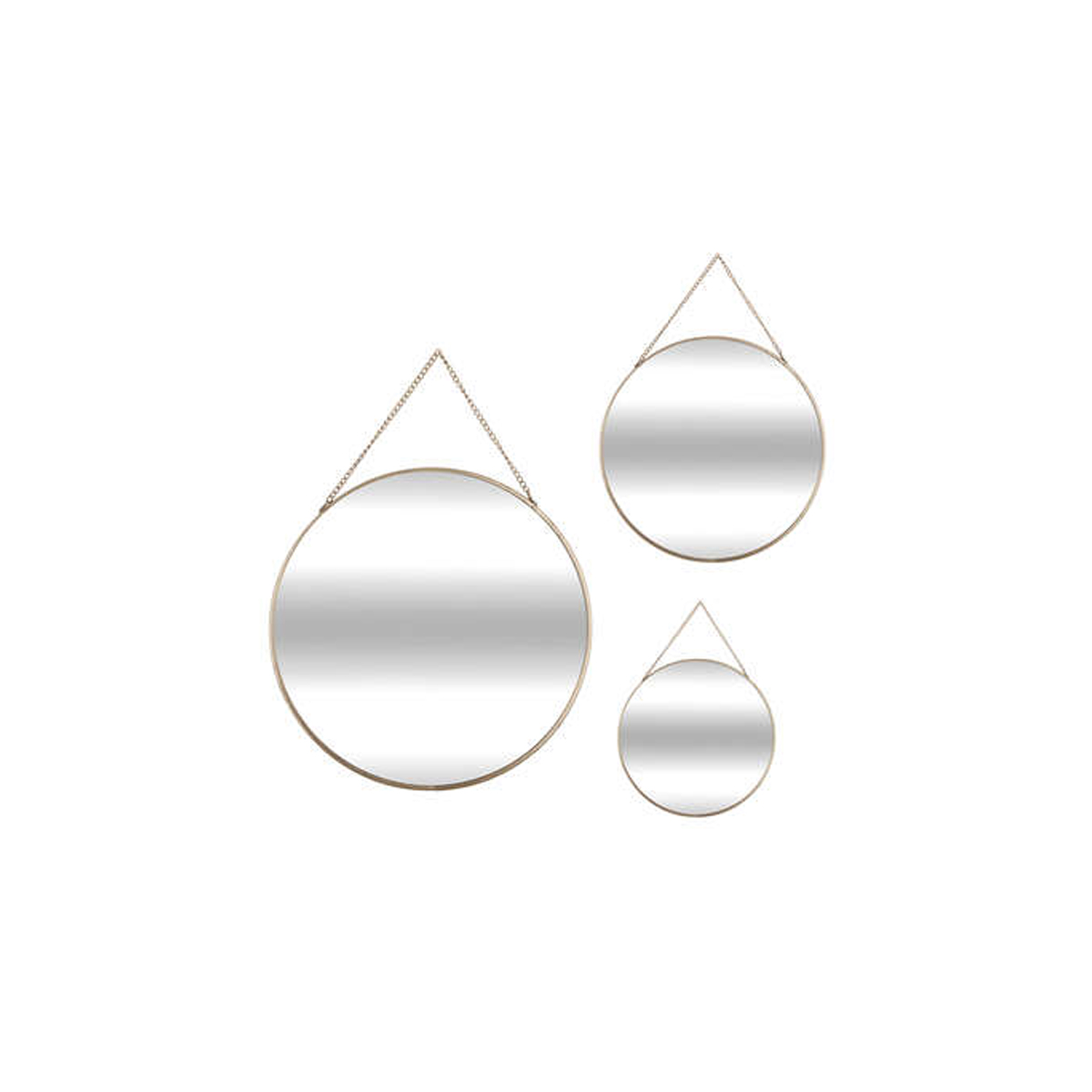 MIRROR ROUND 3PCS GOLD