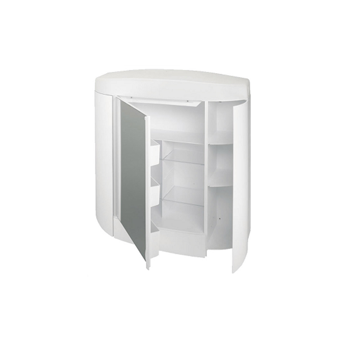 BATHROOM CABINET WITH MIRROR TEMIDA 620Χ205Χ630MM 3 DOORS PLASTIC WHITE