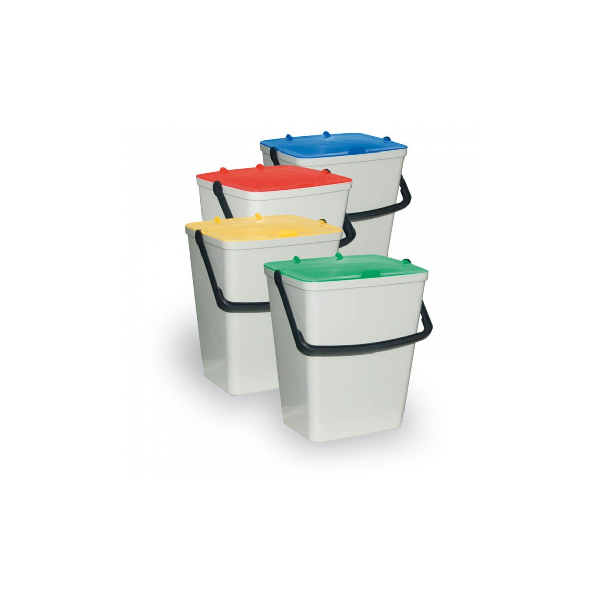 ARTPLAST SET OF 4 PLASTIC WASTE BINS 15L