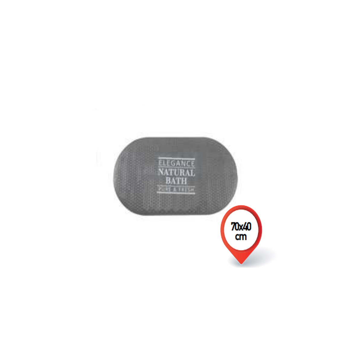 NON-SLIP BATH MAT 70X40CM GRAY