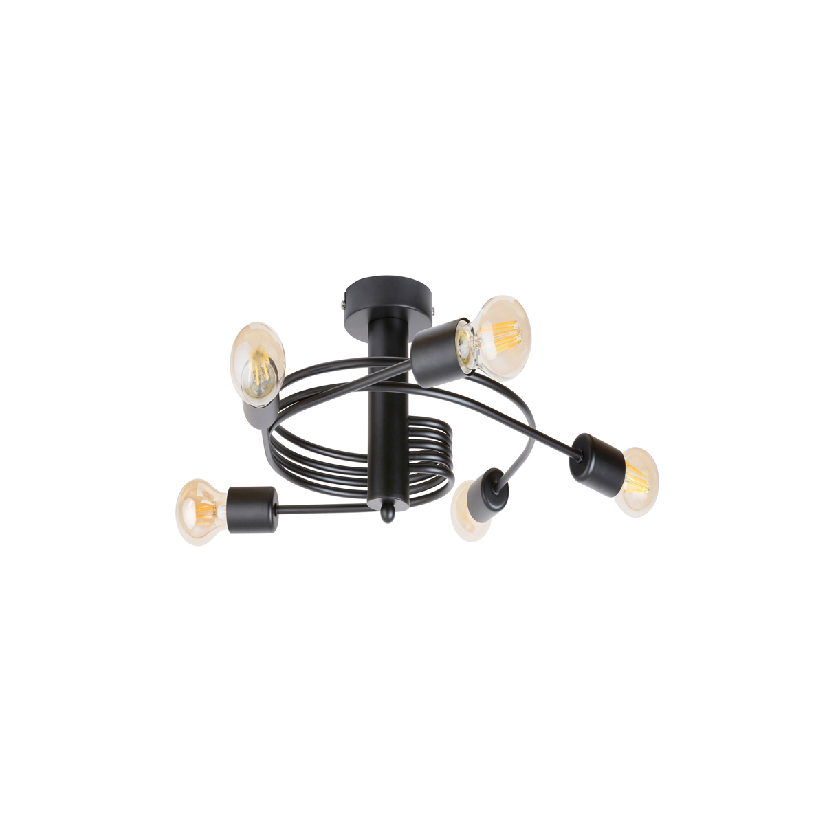 CARLY CEILING LAMP WITH 5 LAMPS METAL GRID BLACK