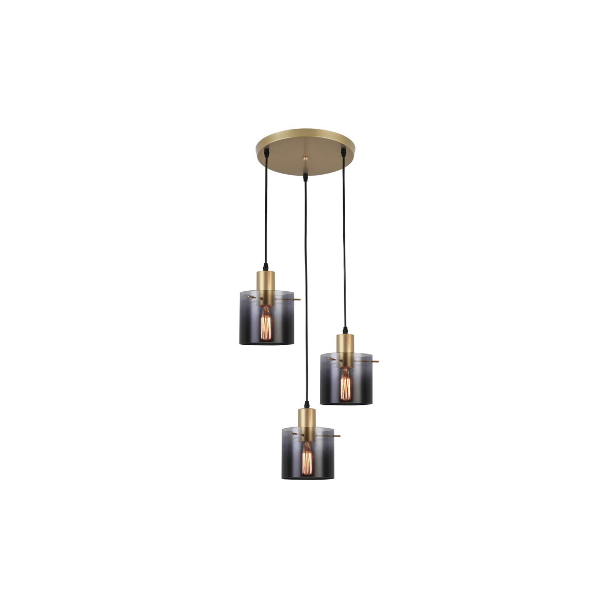 DONATI PENDANT LIGHTING BLACK 3LIGHT GOLD