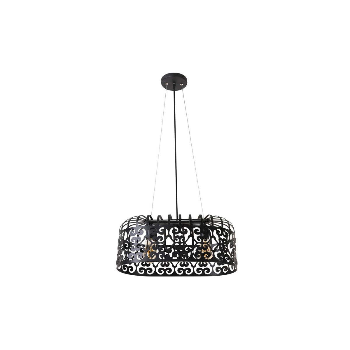 ALESSANDRA PENDANT LIGHTING METALLIC BLACK DOUBLE