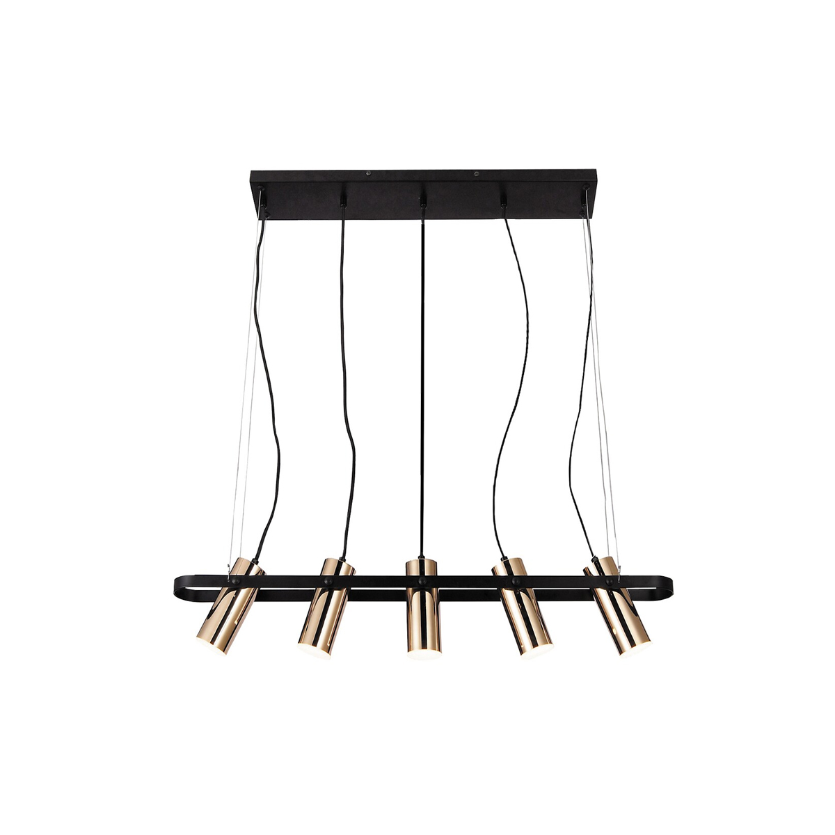 RAVEN PENDANT LIGHTING 5 LIGHT BLACK WITH GOLD