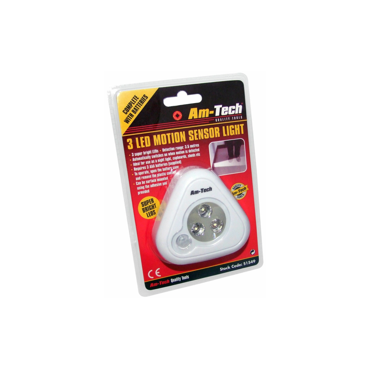 AMTECH INDOOR LIGHT WITH LED SENSOR S1549