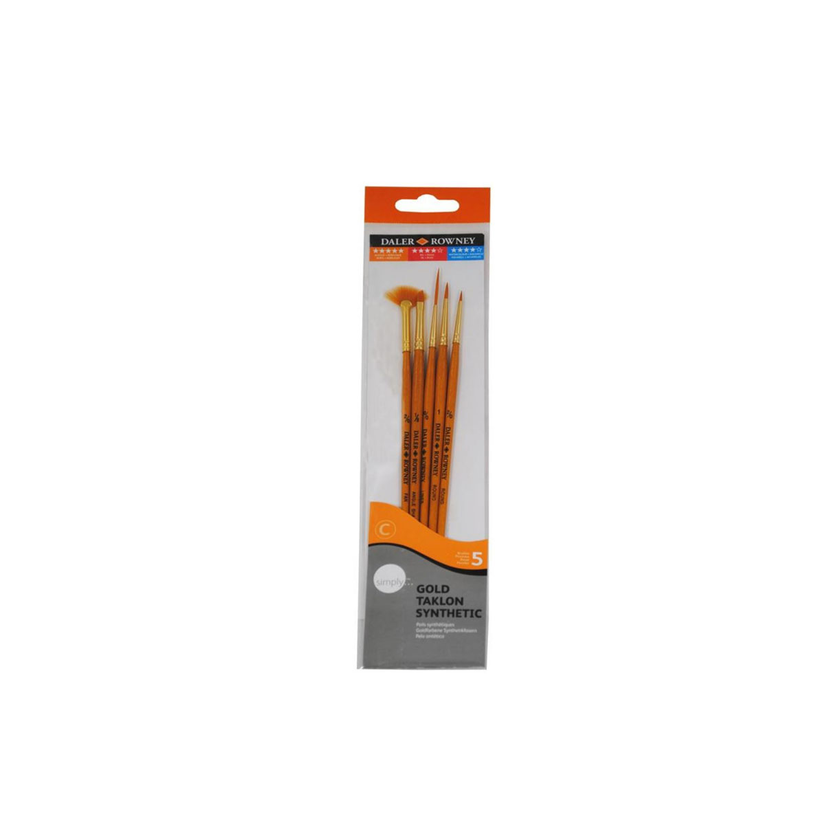 SIMPLY GOLD TAKLON PAINTING BRUSH SET 5PCS