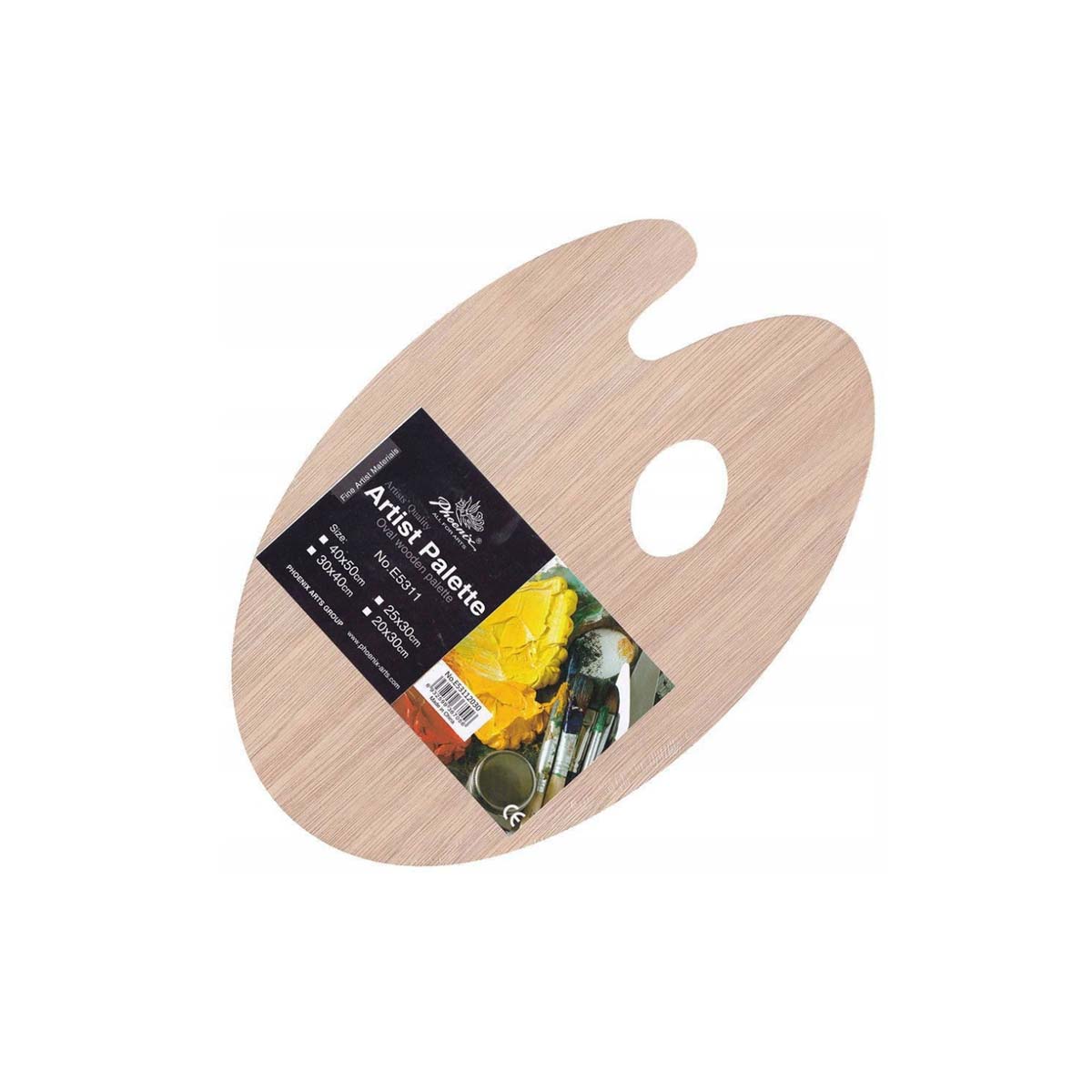 WOODEN PAINTING PALLET 20Χ30CM 5MM OVAL