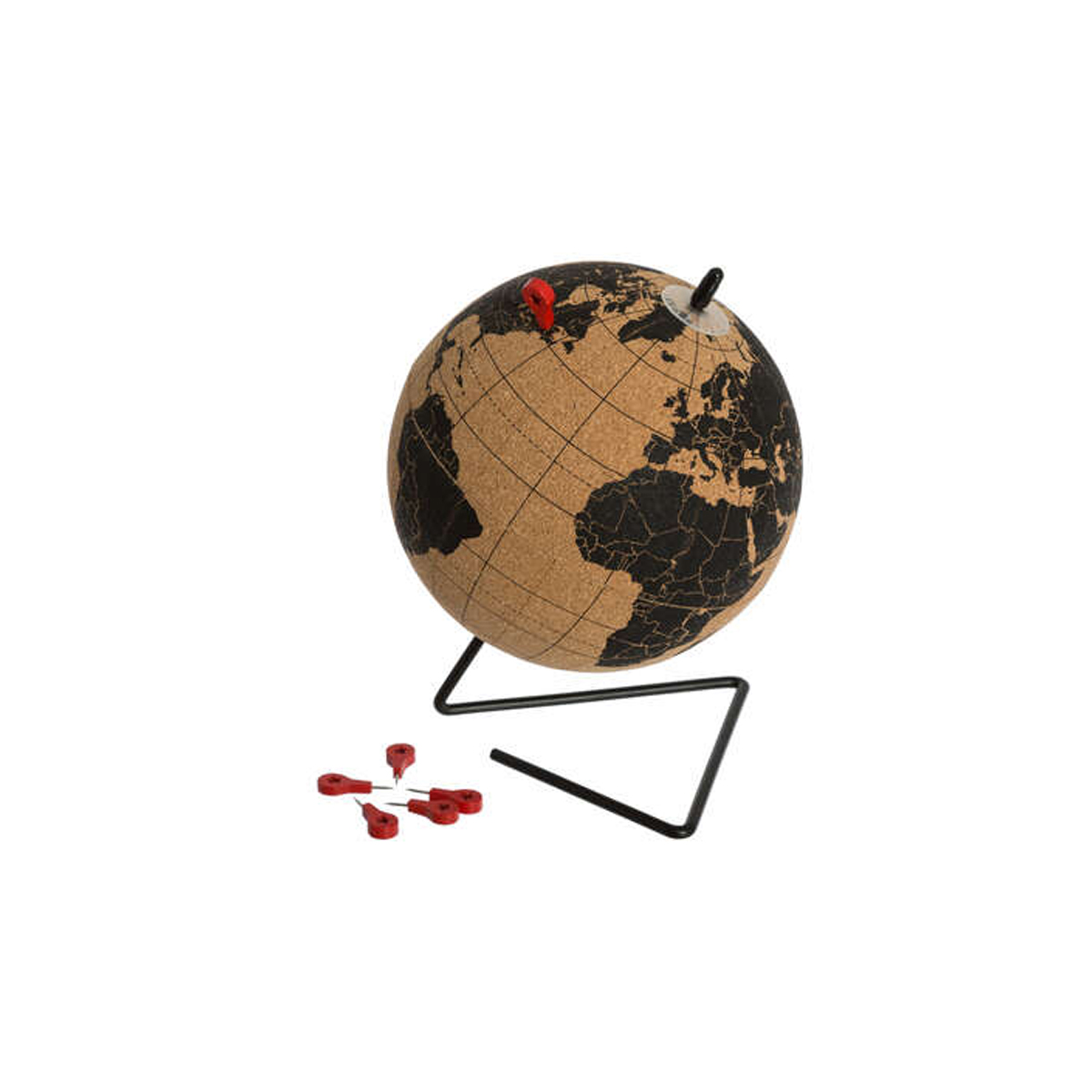 GLOBE FROM CORK WITH 6 PINS 15X15X19CM