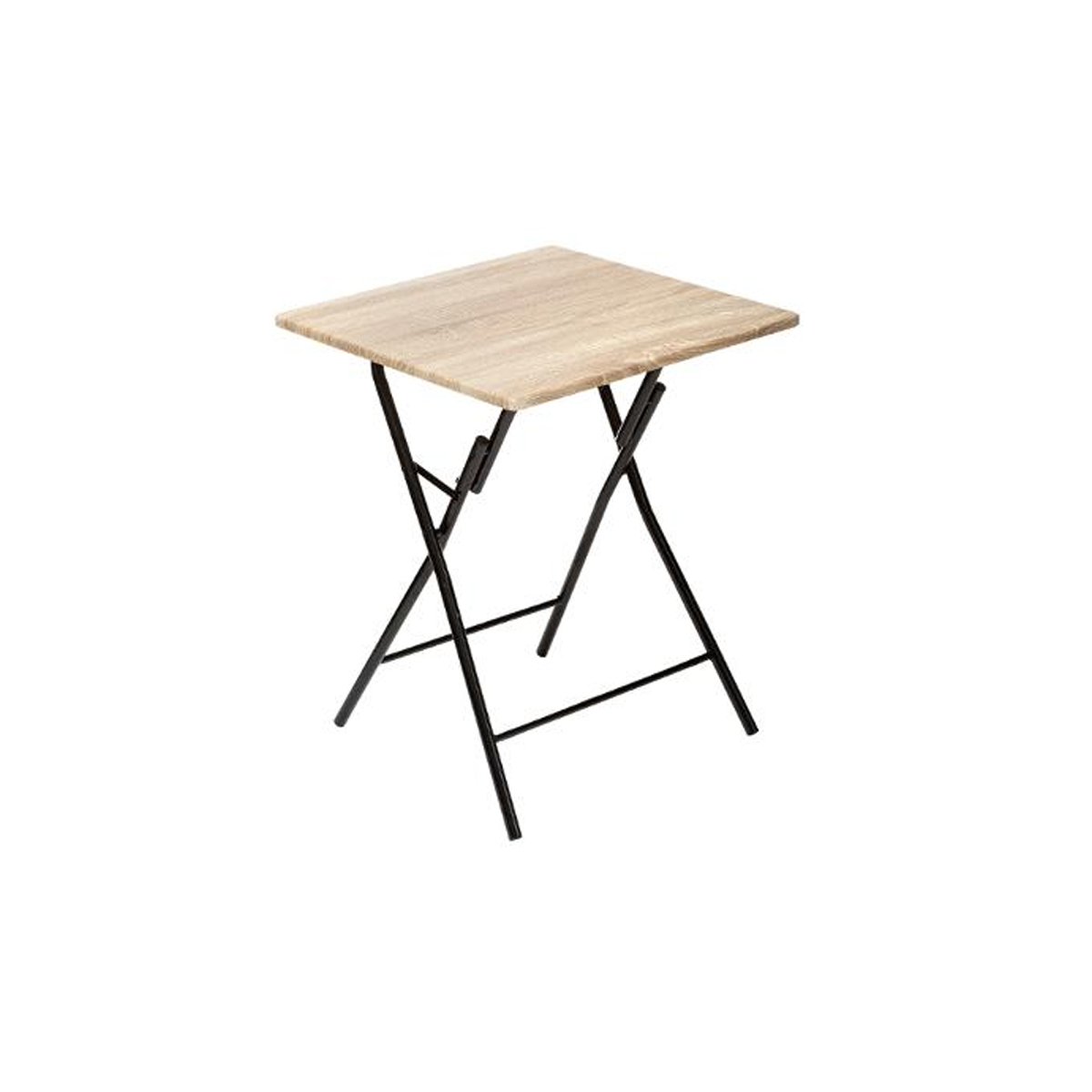 WOODEN FOLDING TABLE WITH METAL BASE