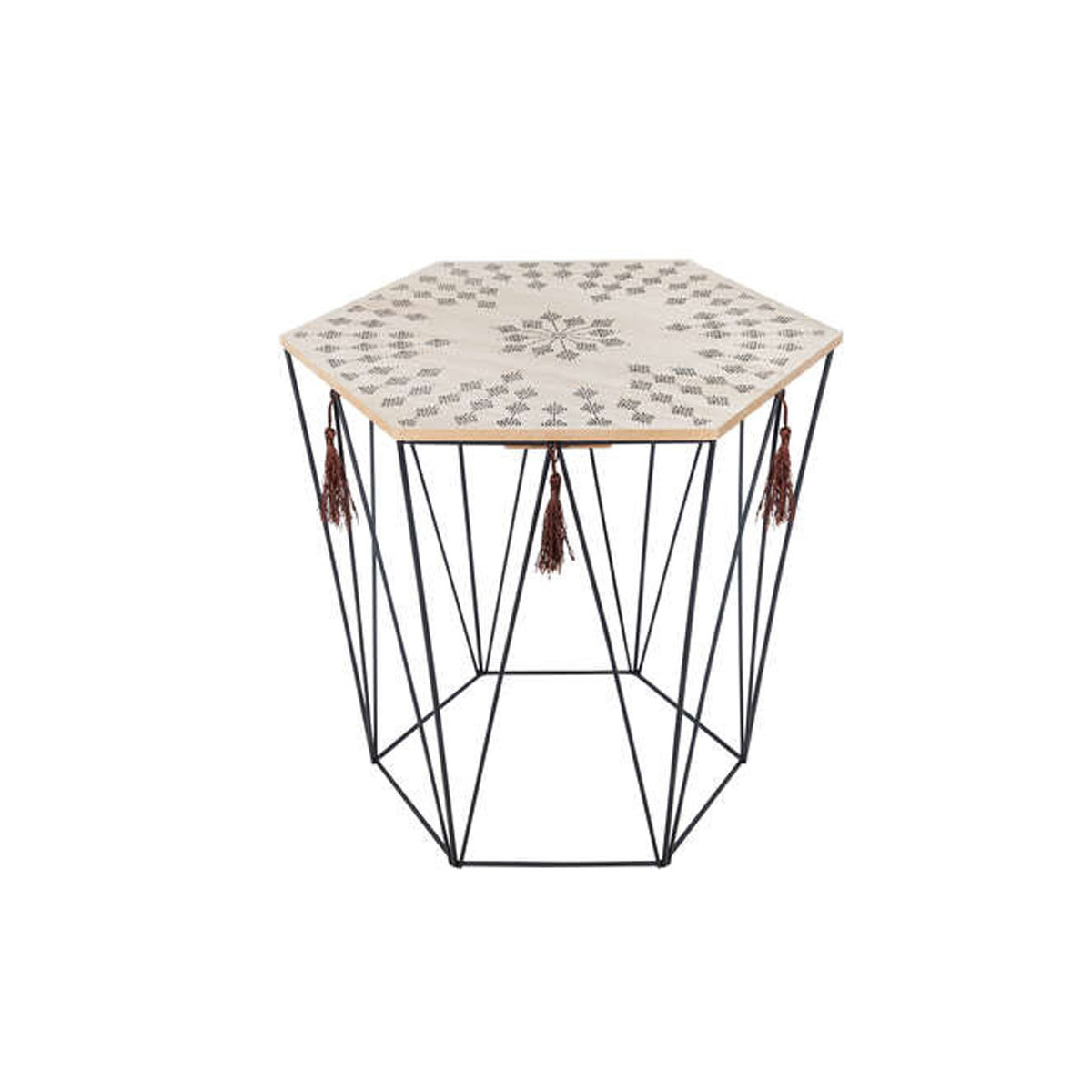 OCTAGONAL METAL TABLE D.43ΧH.40CM KUMI ETNIK