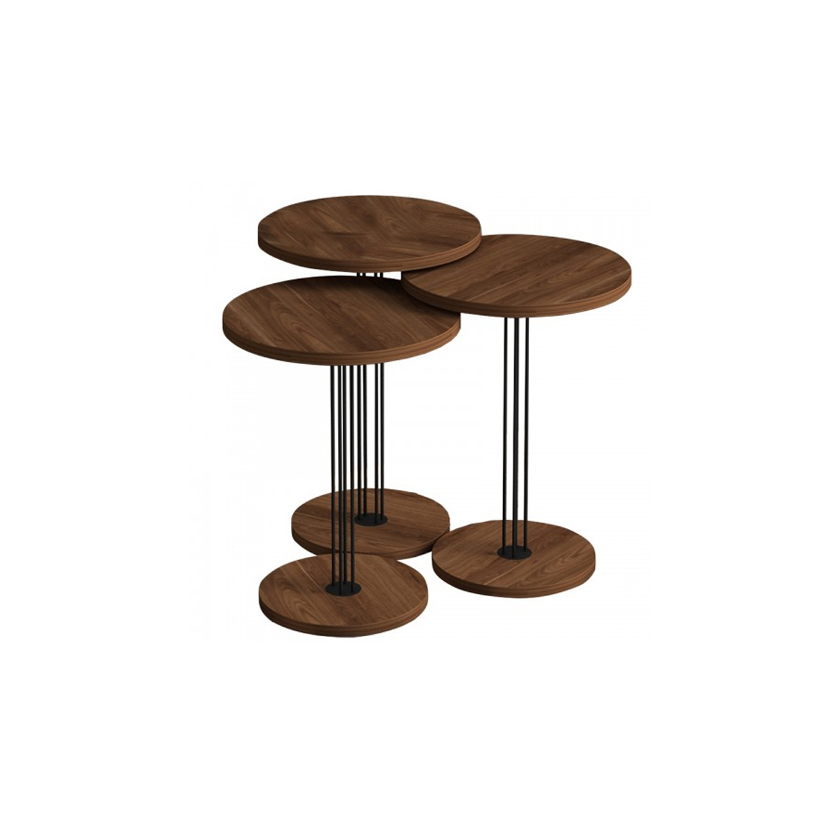 SET OF 3 PCS AUXILIARY TABLES ELLIOTT WALNUT