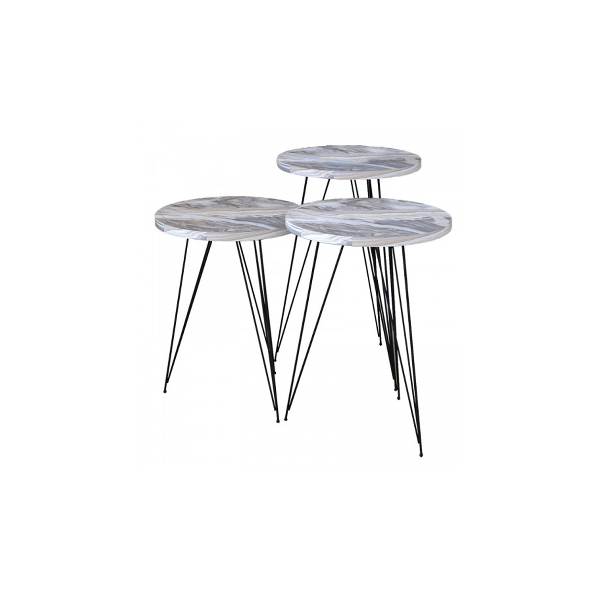 SET OF 3 PCS AUXILIARY TABLES MERCI MARBLE