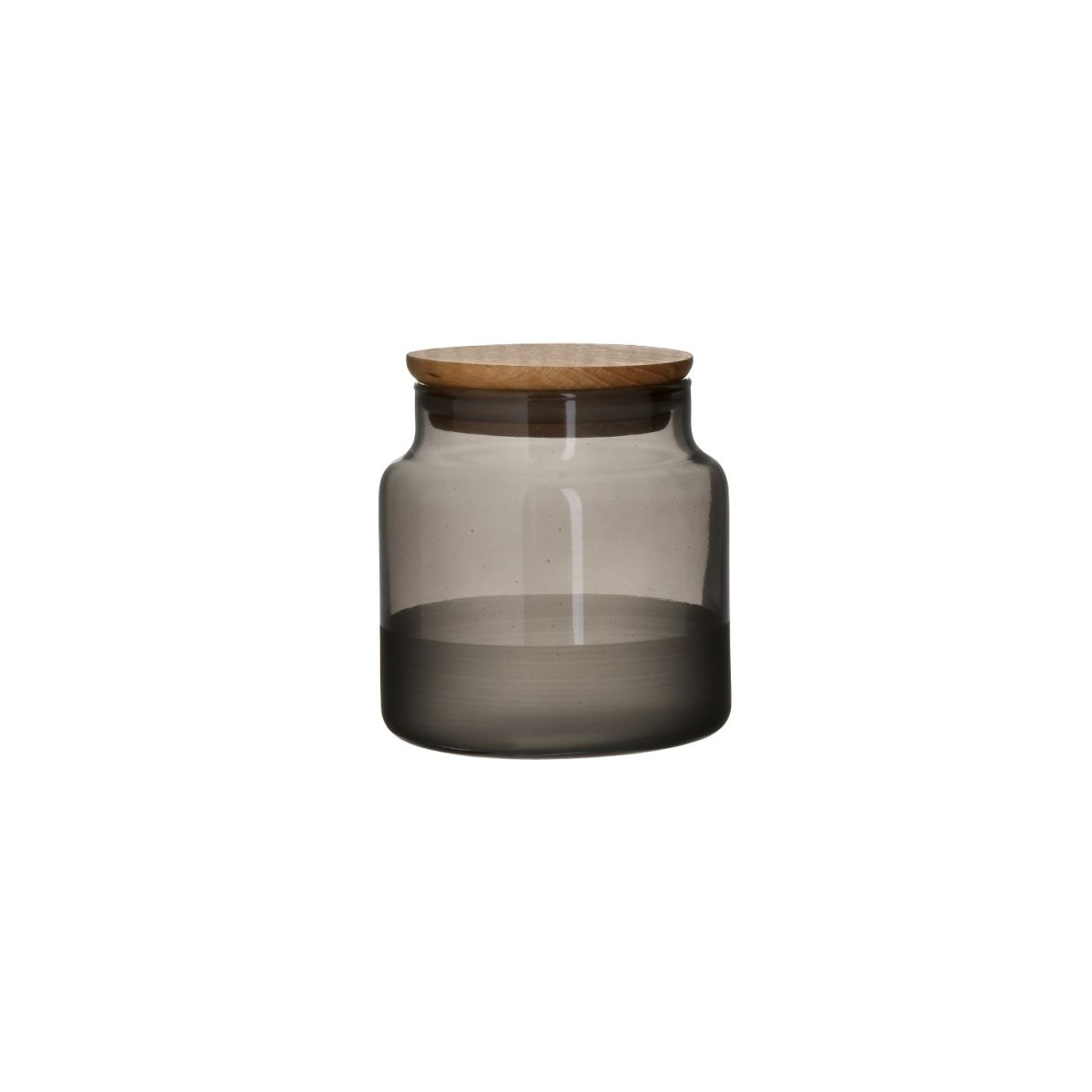 GLASS JAR WITH WOODEN LID