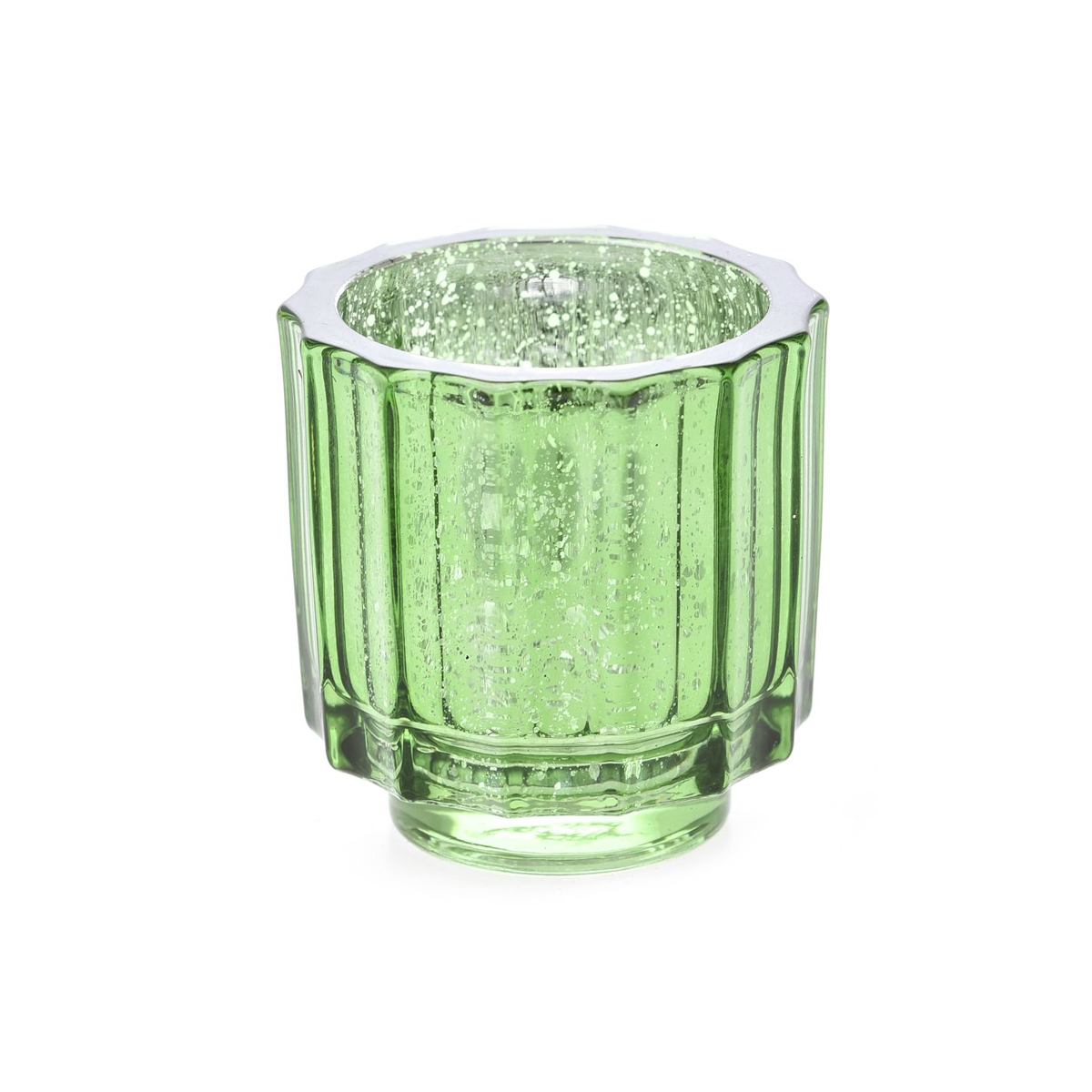 GLASS GREEN CANDLESTICK