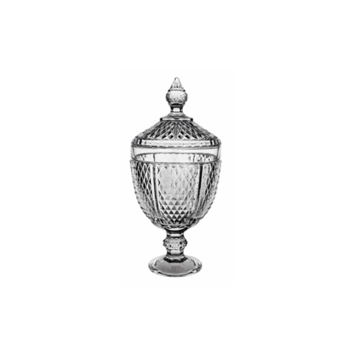 CERAMIC CONTAINER WITH GLASS LID 15Χ33CM RETRO STYLE