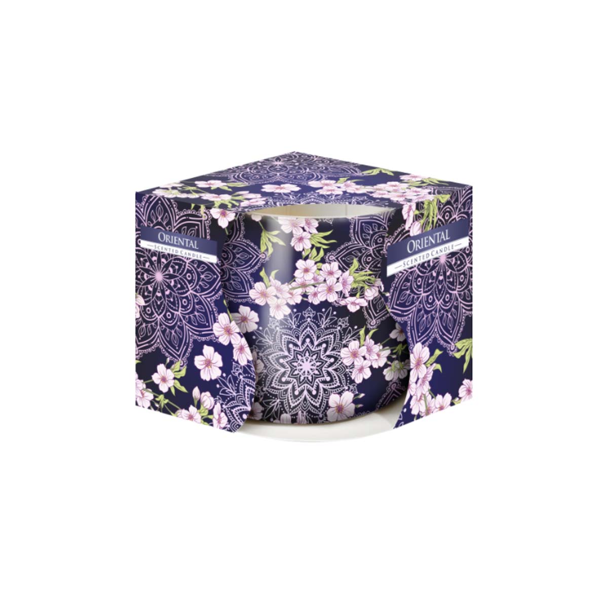 AROMATIC CANDLE IN A GLASS WITH DESIGN