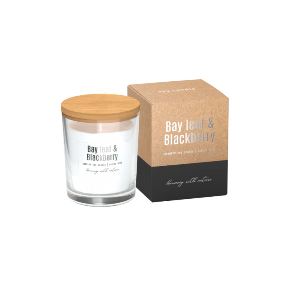 AROMATIC CANDLE IN A GLASS WITH WOODEN CAP ~ 28H