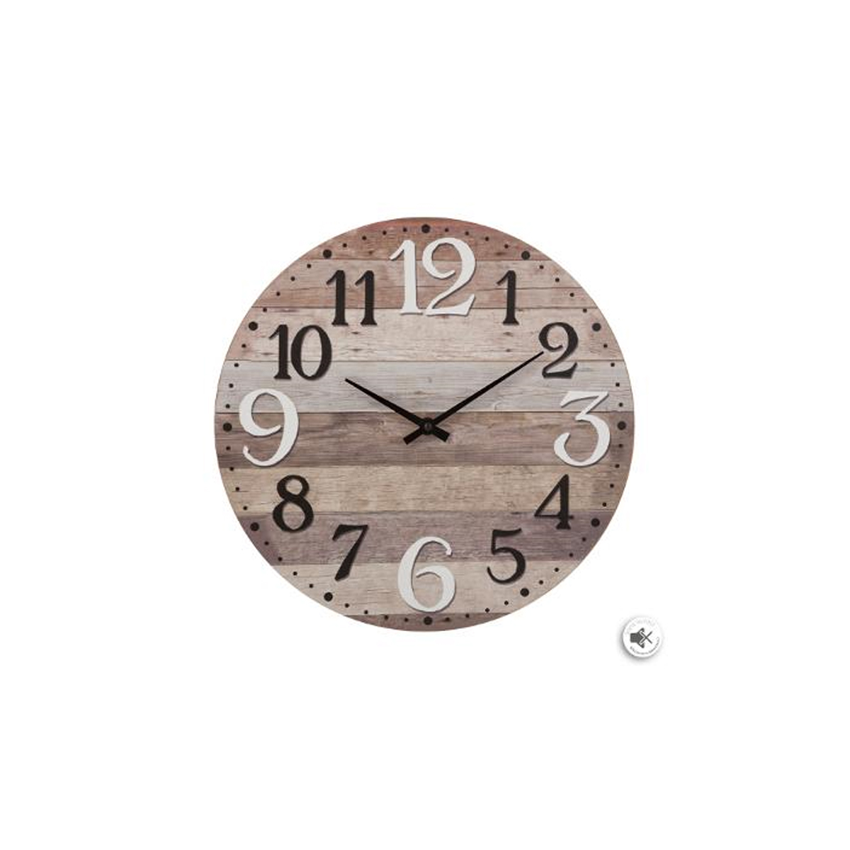 WOODEN WALL CLOCK VINTAGE 38CM