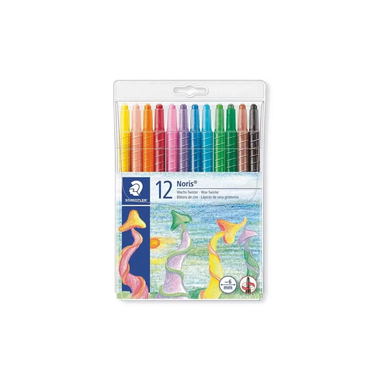 SET COLORED NORIS CLUB WAX TWISTER CRAYONS 12PCS