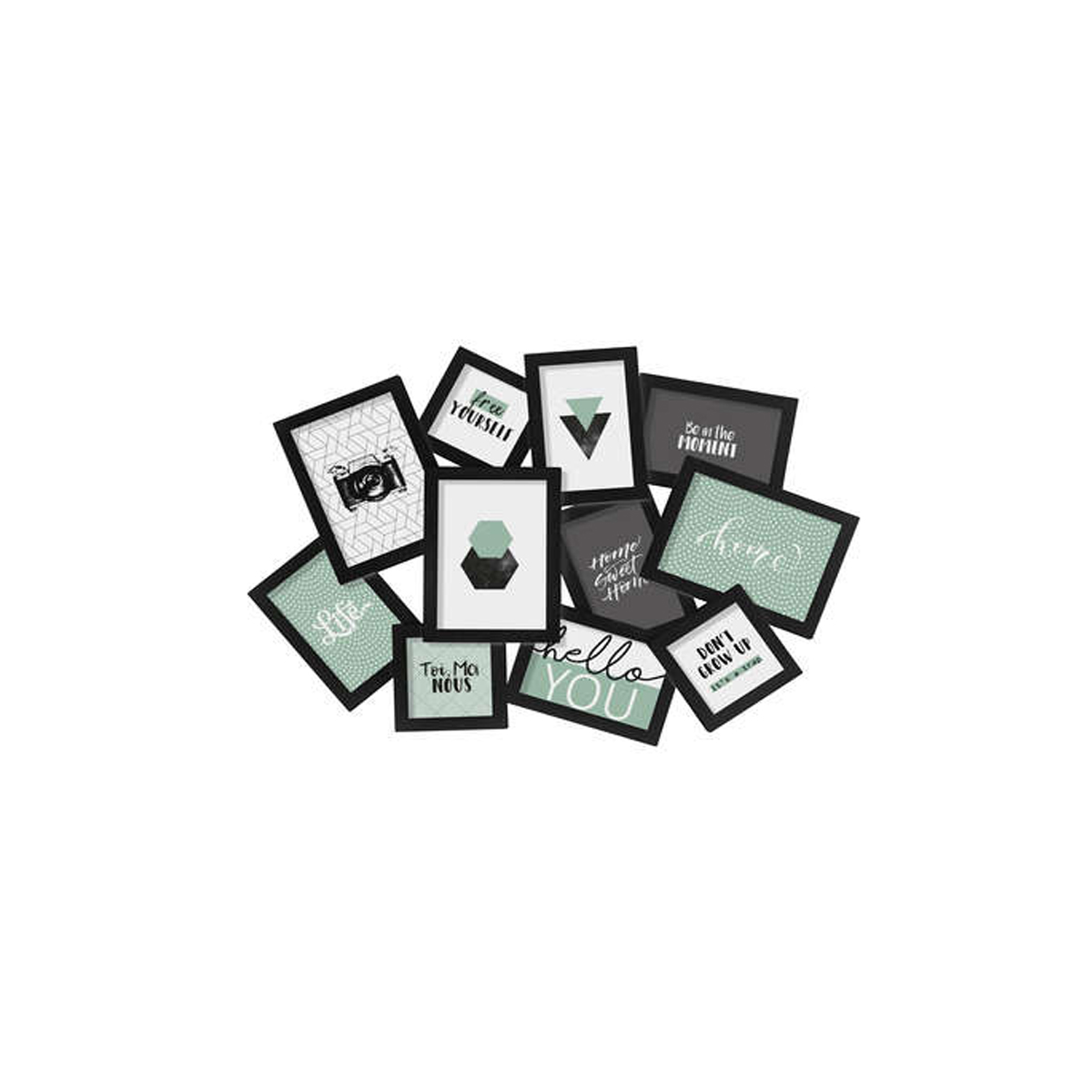 11 SEATS BLACK PLASTIC MULTI PHOTO CABINET