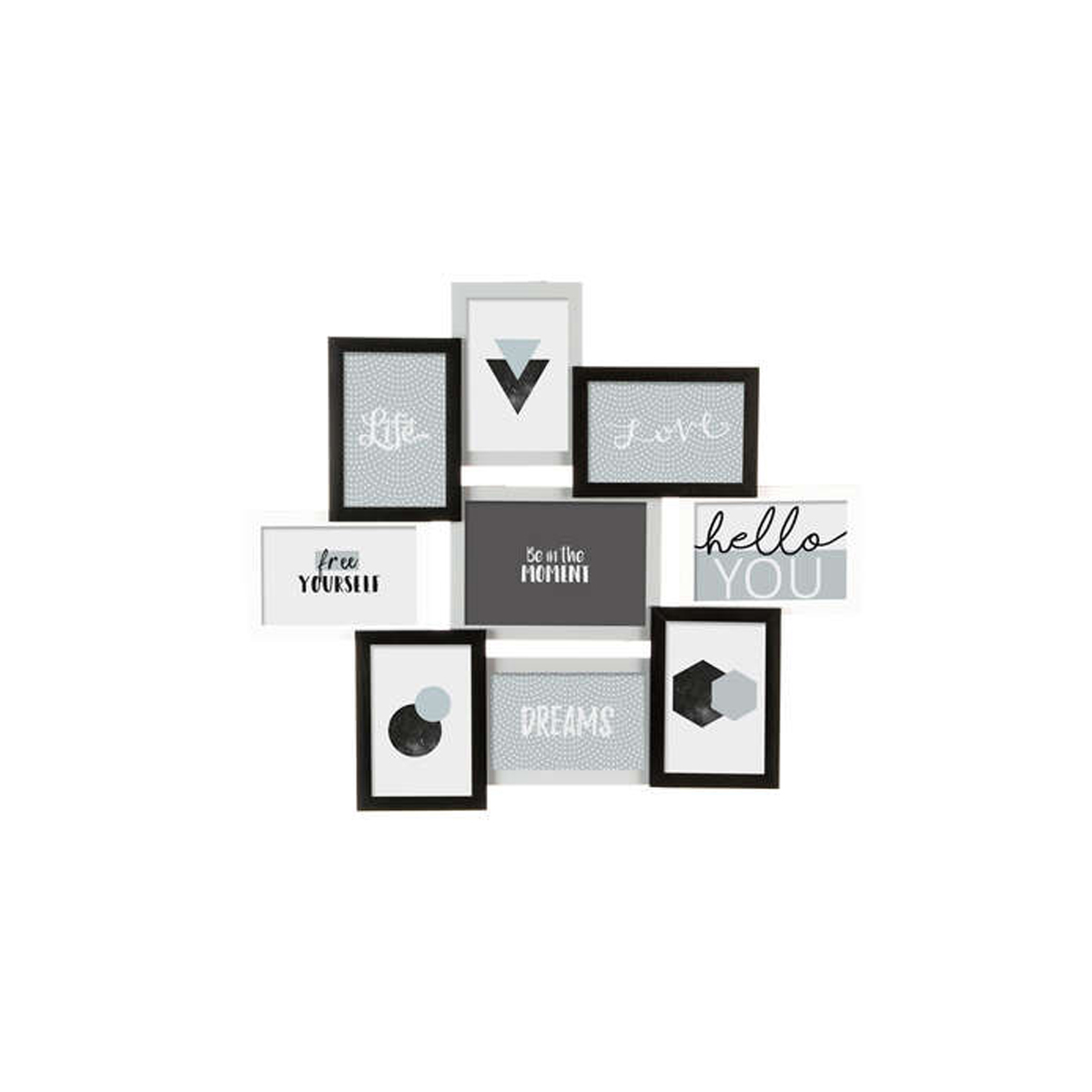 MULTIPHOTO CABINET 9 CASES MDF BLACK/WHITE