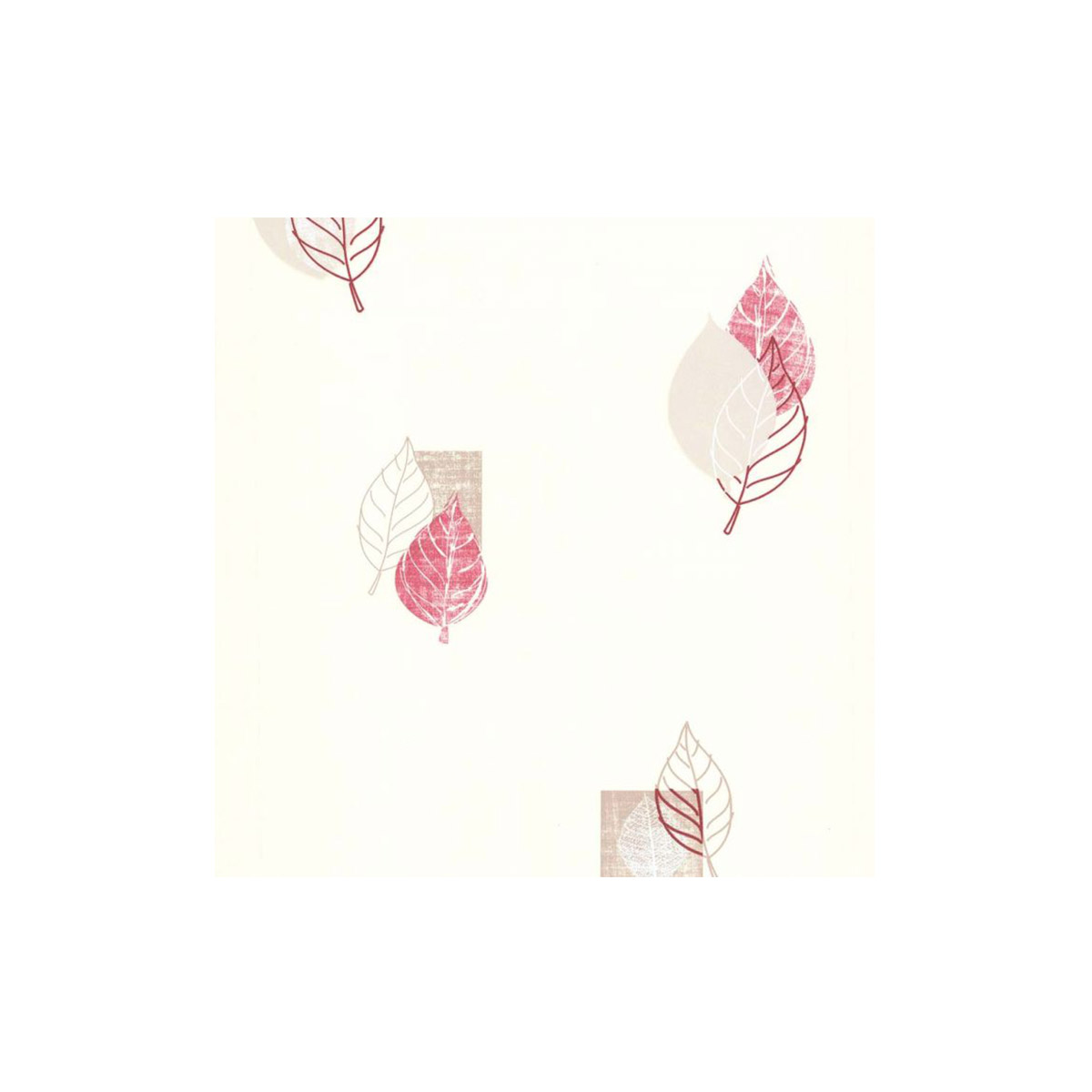 LUTECE WALLPAPER FEUTILLE 10X0,53M BAIGE WITH RED LEAVES