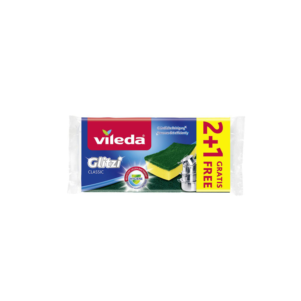 VILEDA CRYSTAL ANTIBACTERIAL SPONGE 3PCS