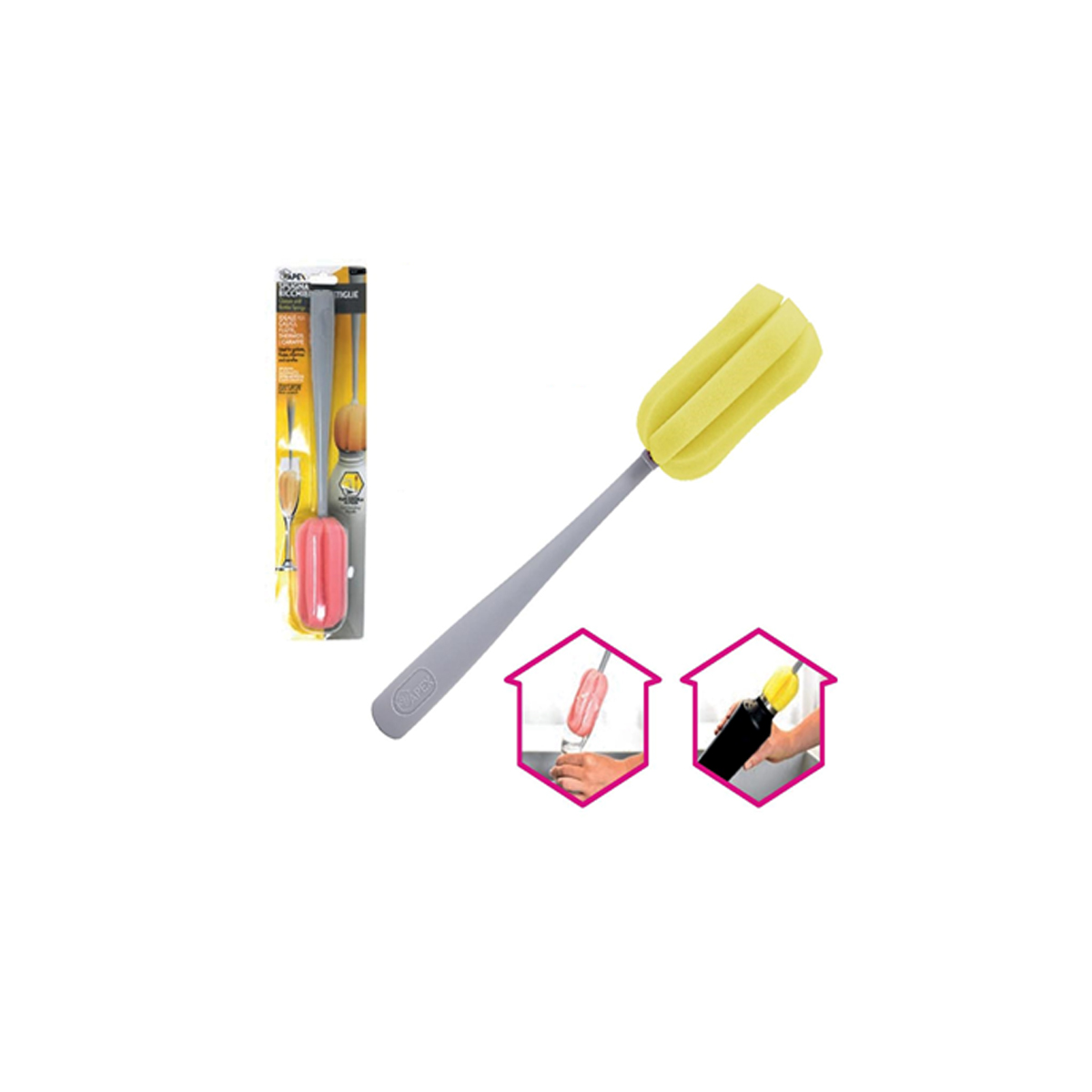BOTTLE WASHING BRUSH WITH SPONGE