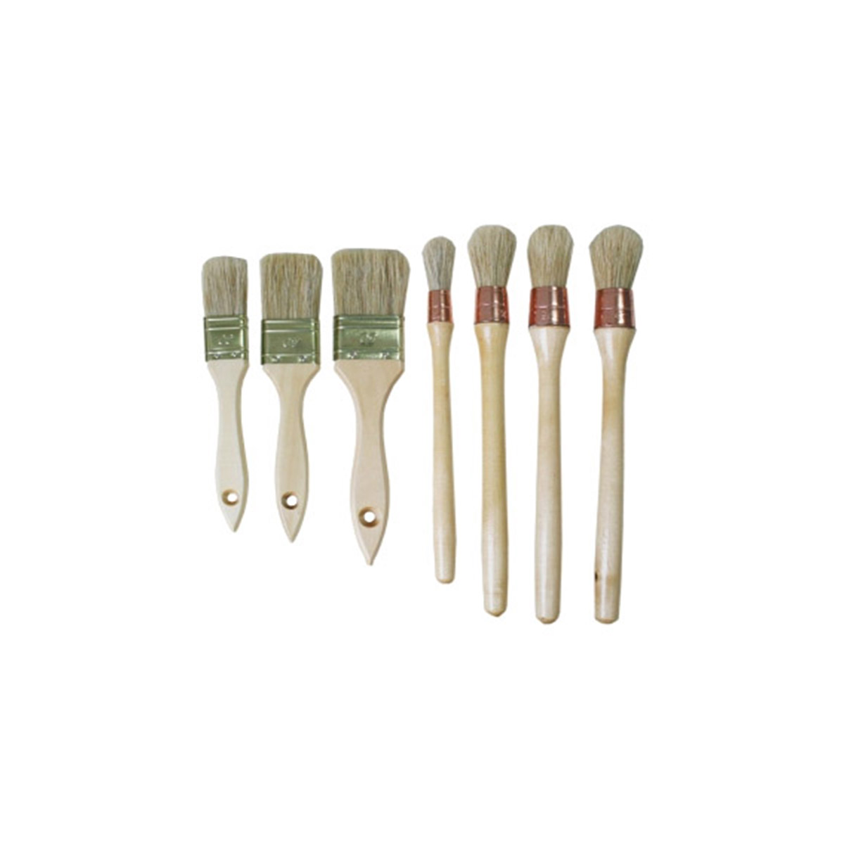 PAINT BRUSH SET 7 PCS (3 FLAT + 4 ROUNDS)