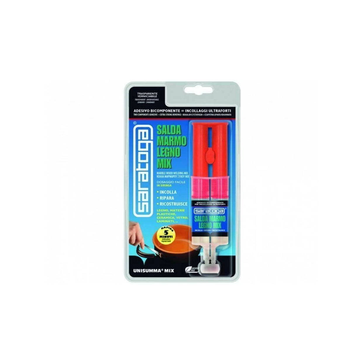 SARATOGA ADHESIVE UNISUMMA MIX 27G FOR WOOD METAL STONE PLASTIC CRYSTAL CERAMIC