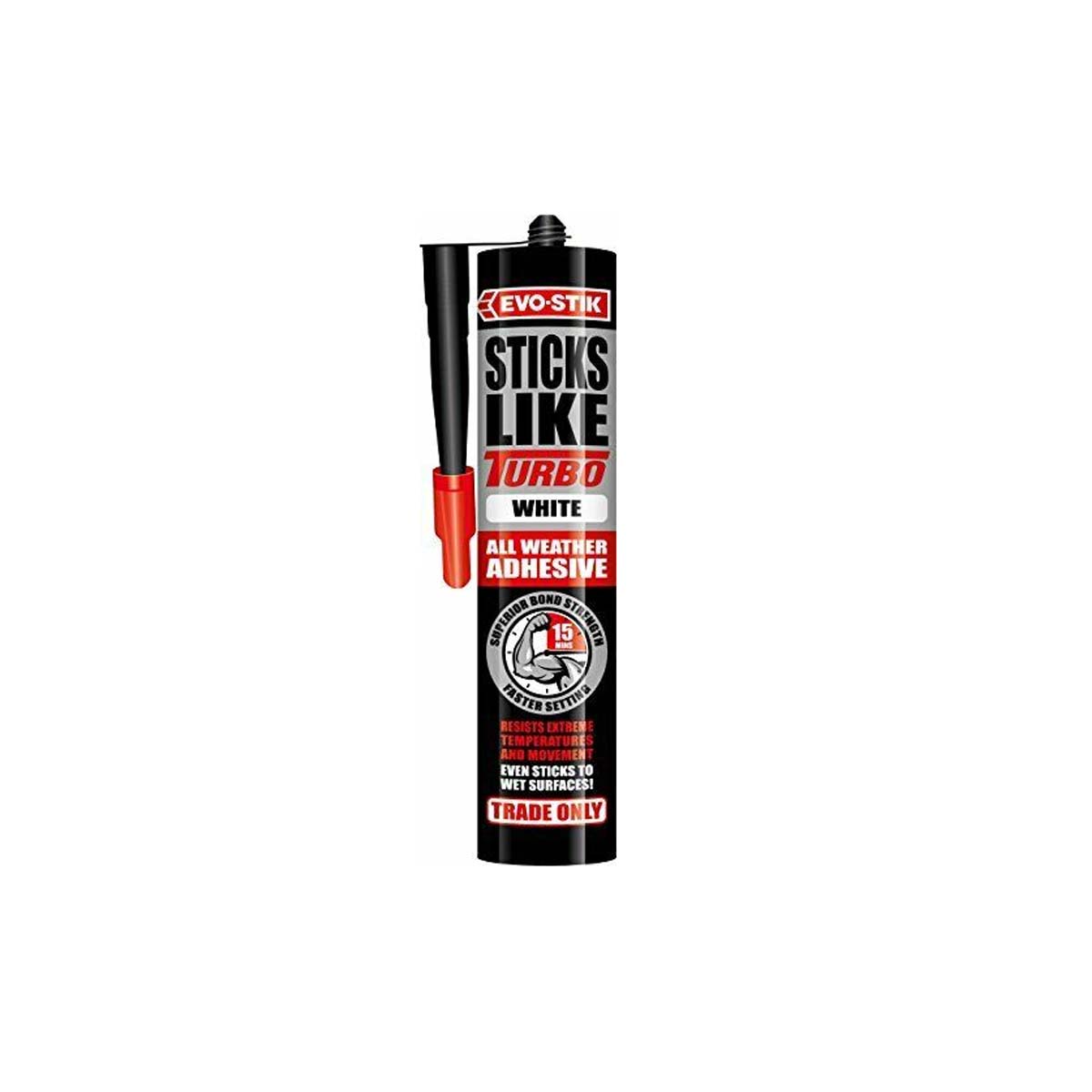 EVO-STIK SILICONE STICKS LIKE TURBO 290ML WHITE