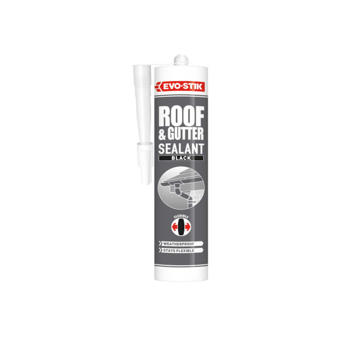 EVO-STIK WEATHERPROOF ROOF & GUTTER 290ML BLACK