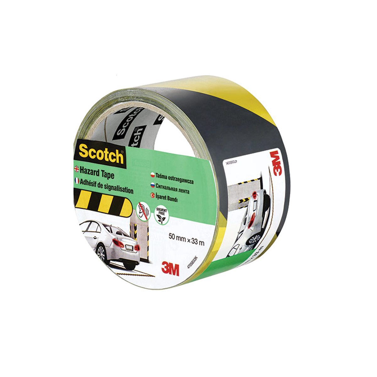 MASKING TAPE 3Μ SCOTCH HAZARD TAPE 50MMX33M-BLACK/YELLOW