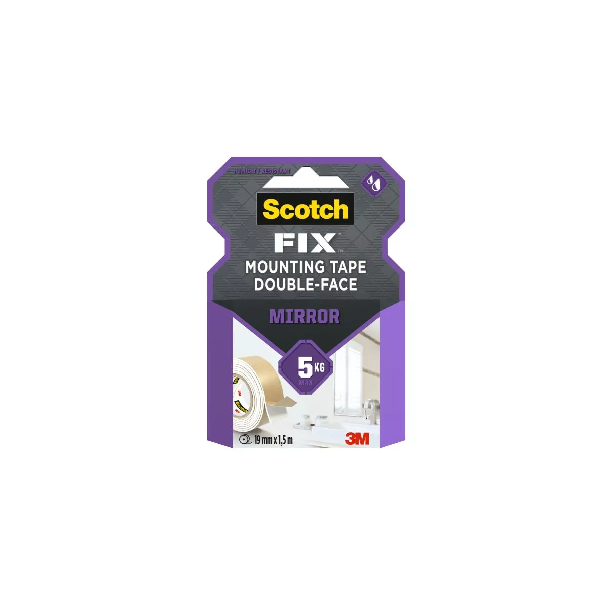 SCOTCH ΤΑΙΝΙΑ ΔΙΠΛΗΣ ΟΨΗΣ 19MMΧ1,5M ΜΕΧΡΙ 5KG