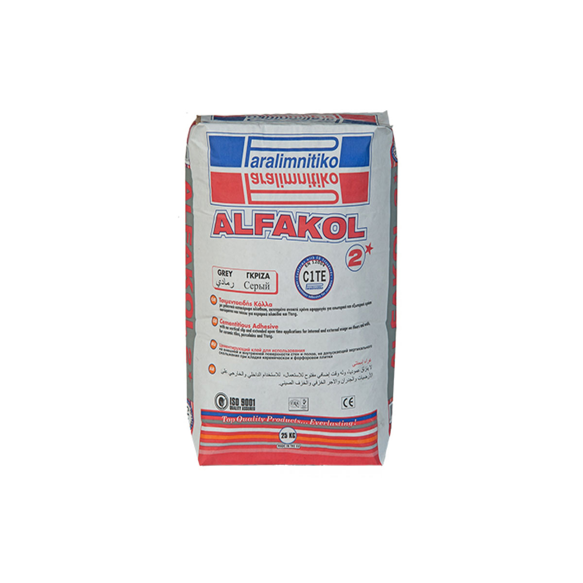 PARALIMNITIKO CEMENTILIOUS ADHESIVE ALFAKOL 2" 25KG GRAY