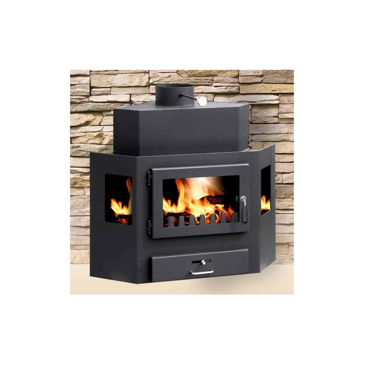 LARGE BUILT-IN FIREPLACE BLIST UK 780Χ580Χ930MM 16KW