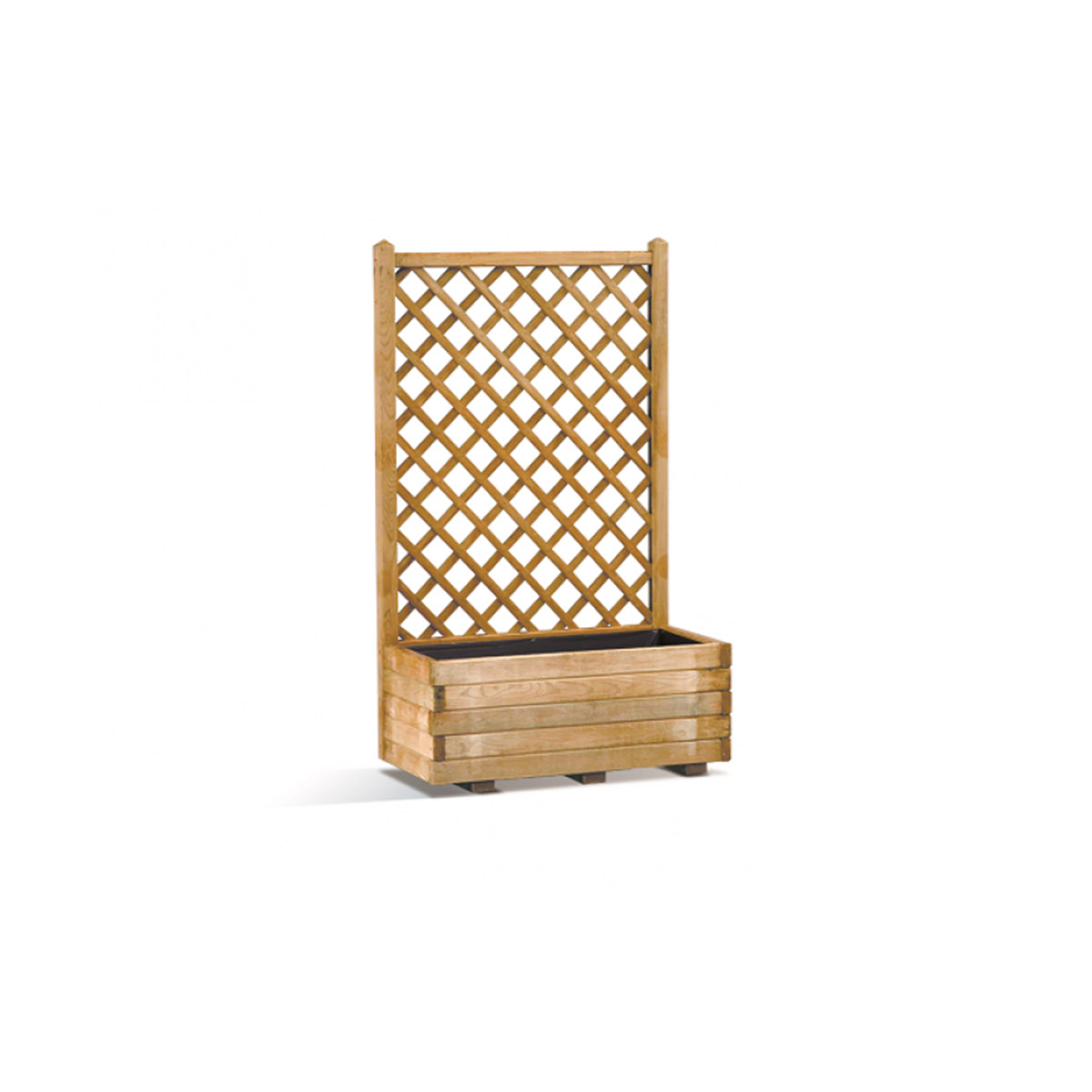 BURGER WOODEN POT WITH TREILLI LIERRE 80X40X130CM