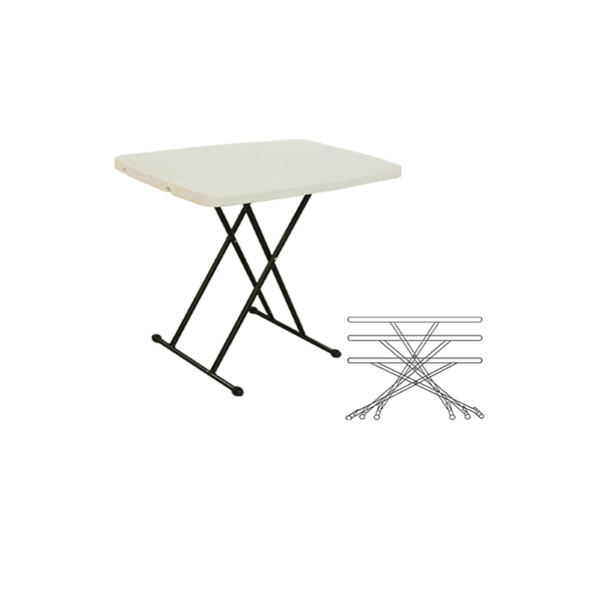 FOLDING TABLE ADJUSTABLE 76Χ50ΧΥ58/68/75,5CM