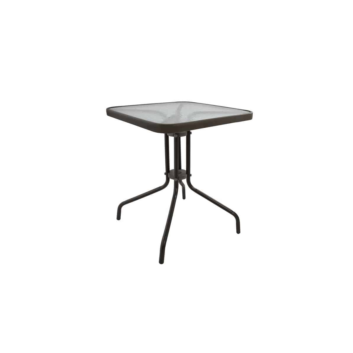 FIGO METAL TABLE WITH GLASS SURFACE 60X60Χ70CM
